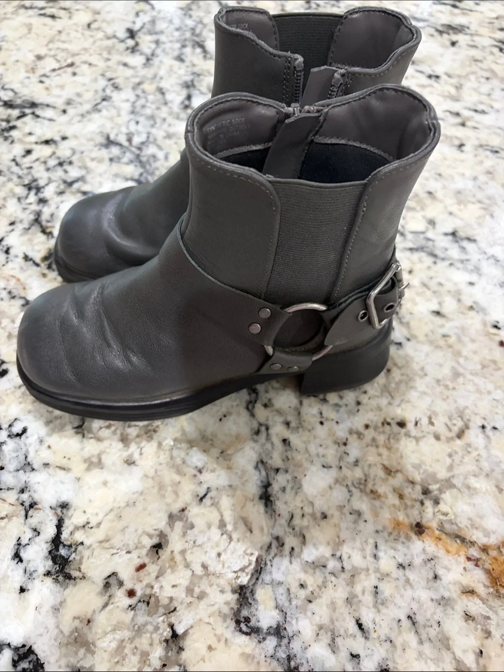 Steve Madden Sz1 Kids Gray Leather Ankle Boots